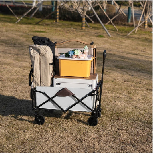 Extender Folding Cart Outdoor Extra Long Utility Large Capacity Wagon Cart Camping Picnic Trolley Beach Collapse Folding Cart