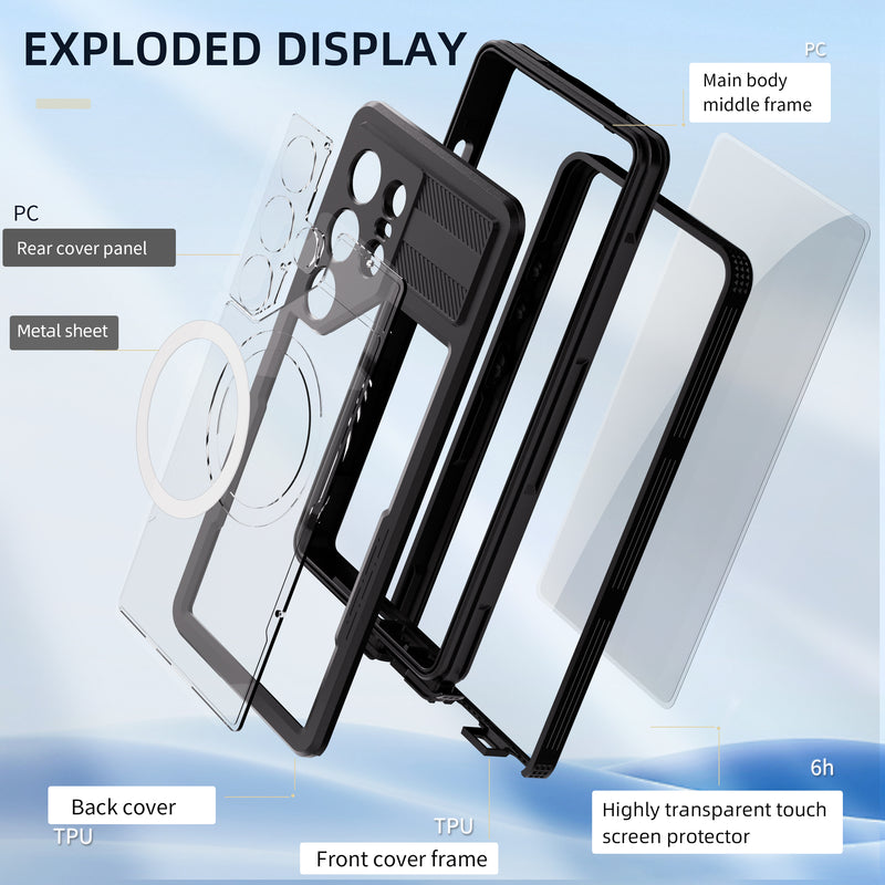 Cargue la imagen en el visor de la galería, [Magsafe Compatible] [Mars Series] Samsung Galaxy S25/Plus/Ultra - Shellbox Full Covered Waterproof Heavy Duty Tough Armor Case
