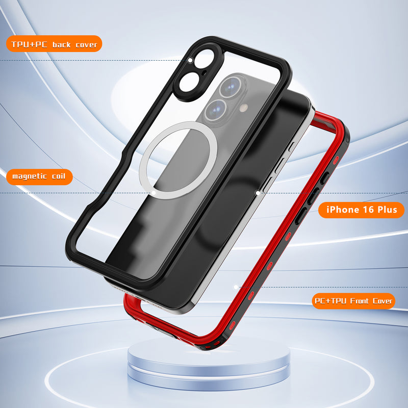 Cargue la imagen en el visor de la galería, [MagSafe Compatible][IP68 Waterproof] Apple iPhone 16 / 16 Plus / 16 Pro / 16 Pro Max Redpepper D-UP Series - Magnetic Lifeproof Style Phone Case With Lanyard
