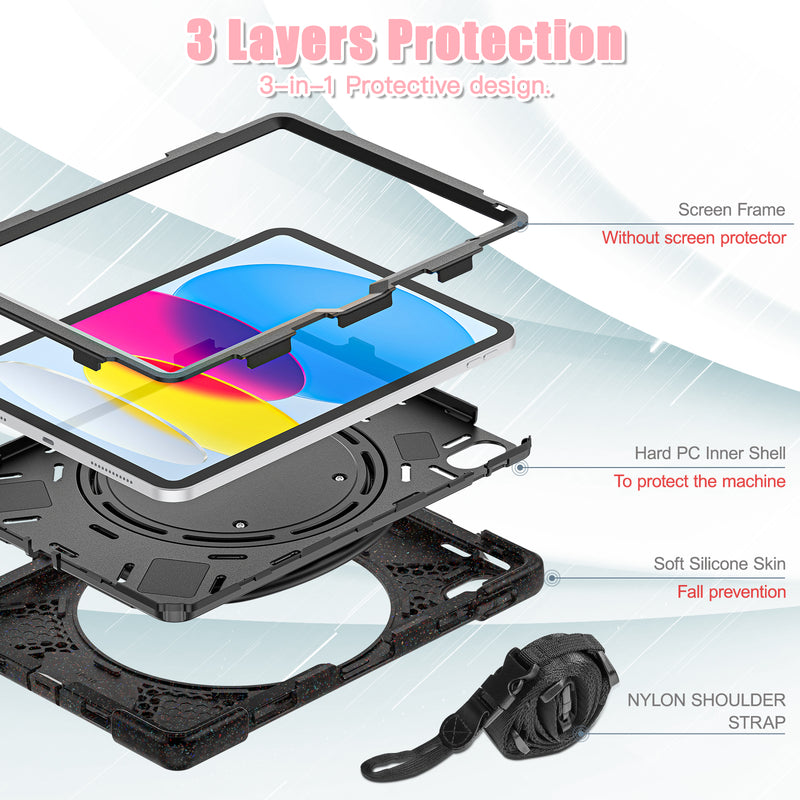 Load image into Gallery viewer, Apple iPad 10th 2022 10.9“ EVA Kid Friendly Heavy Duty Ring Holder Stand Case - Polar Tech Australia
