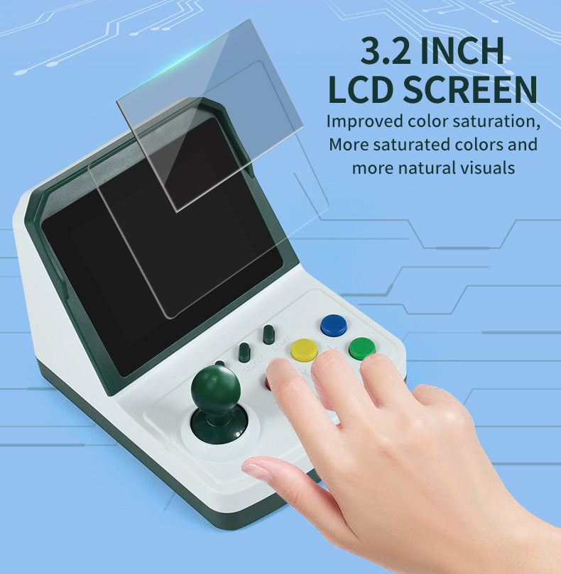 Cargue la imagen en el visor de la galería, POWKIDDY A6 Plus Retro Handheld Game Console with 100+ Classic Games Portable Game Player with 3D Rocker 2 Wired Gamepads Support TV Connection
