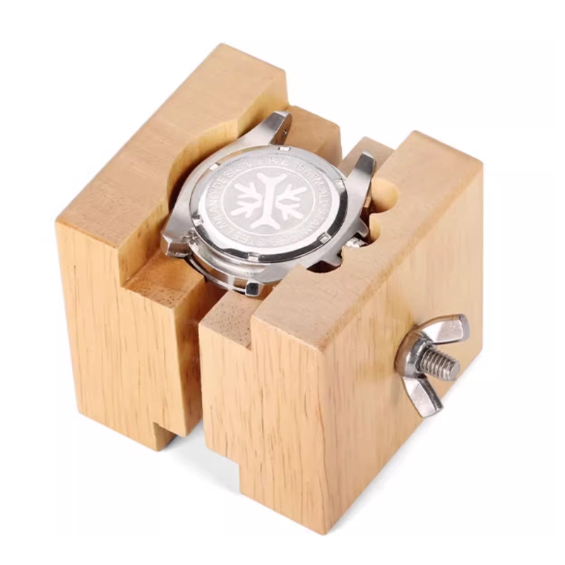 Cargue la imagen en el visor de la galería, Watch Repair Tool - Dial Holder, Wooden Stand for Disassembling Watch Dials and Back Covers, Case Opening Tool
