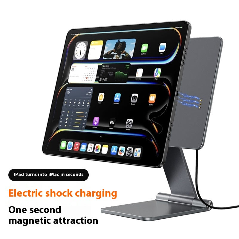 Chargez l&#39;image dans la visionneuse de la galerie, Magnetic wireless charging iPad stand with 18W contacts for charging magnetic tablets
