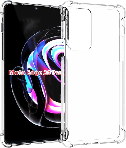 Motorola Moto Edge 20 Pro - AirPillow Cushion Transparent Soft Clear TPU Four Corners Protective Case