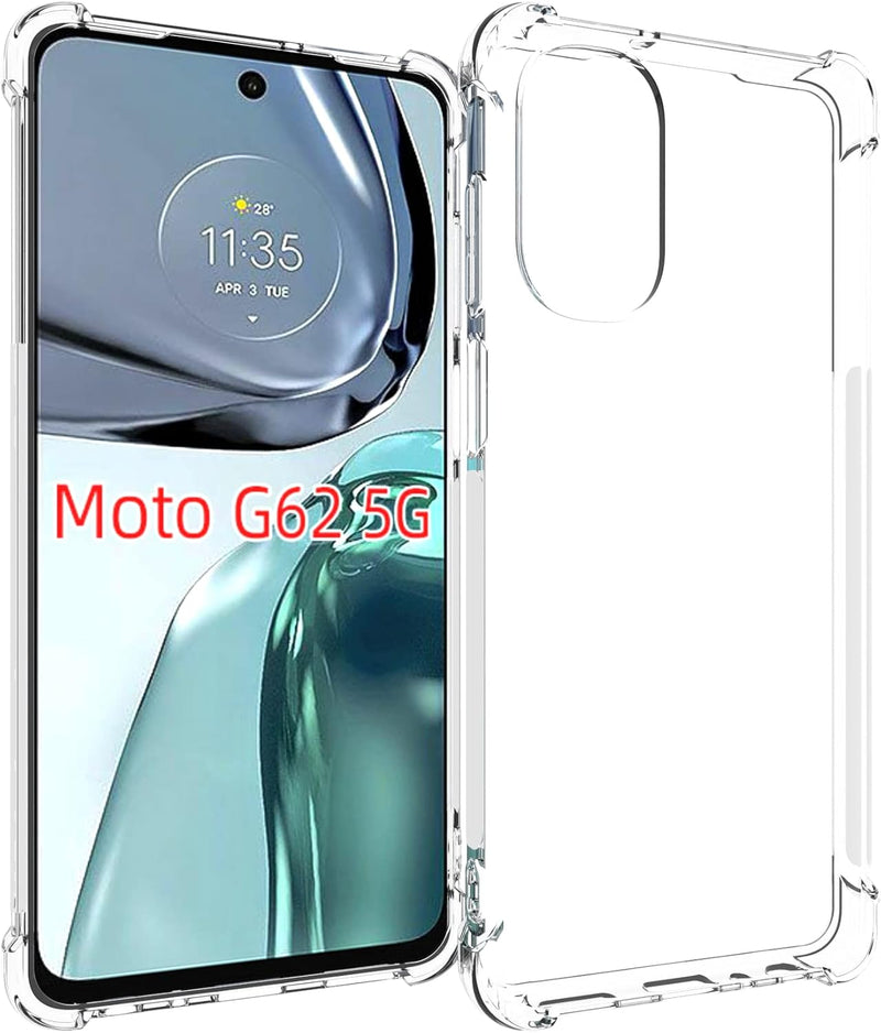 Cargue la imagen en el visor de la galería, Motorola Moto G62 5G - AirPillow Cushion Transparent Soft Clear TPU Four Corners Protective Case
