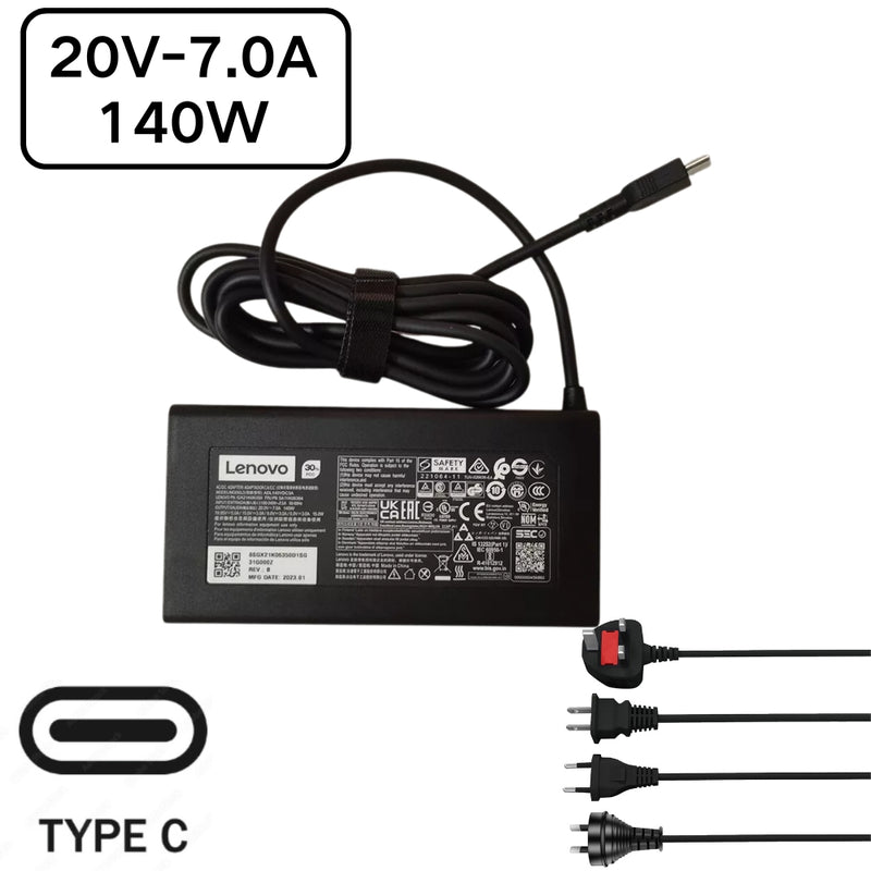 Chargez l&#39;image dans la visionneuse de la galerie, [20V-7.0A/140W][Type C] Lenovo IdeaPad Pro 5 Lenovo Slim Pro 7 Laptop AC Power Supply Adapter Charger
