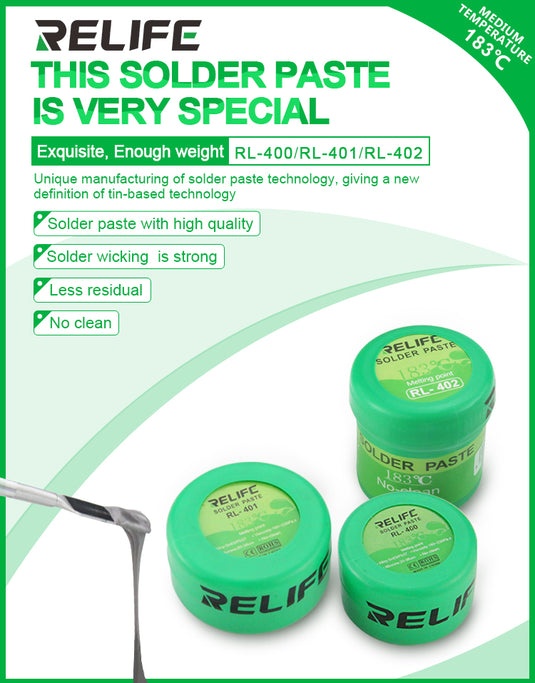 [RL-400, 401, 402] RELIFE 183℃ Solder Paste - Polar Tech Australia