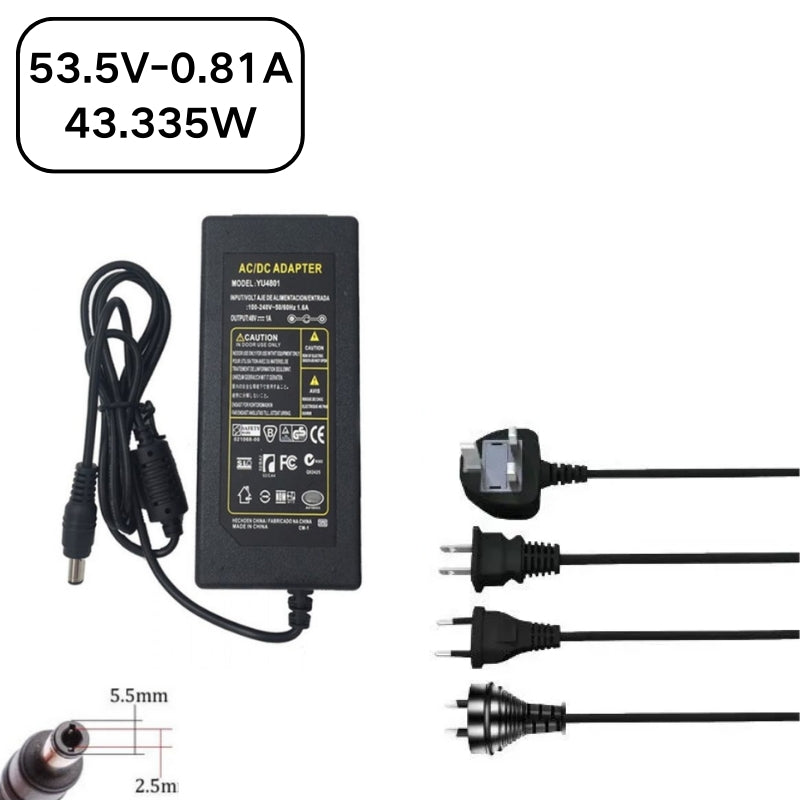 Cargue la imagen en el visor de la galería, [53.5V-0.81A][5.5x2.5] Universal Computer/Monitor/CCTV POE Switch - Power Supply Adapter Wall Charger
