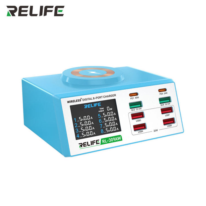 Load image into Gallery viewer, [RL-309AW] RELIFE Wireless Digital Display 8-Port Charger 100W - Polar Tech Australia
