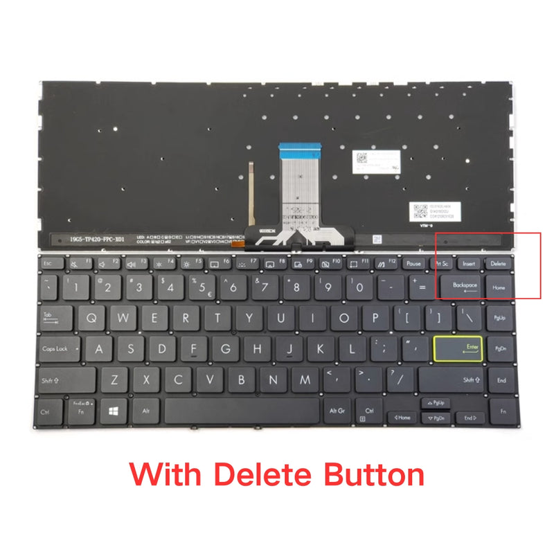 Cargue la imagen en el visor de la galería, ASUS VivoBook Flip 14 TM420 TM420IA TP420 TP470 - Keyboard With Back Light US Layout Replacement Parts
