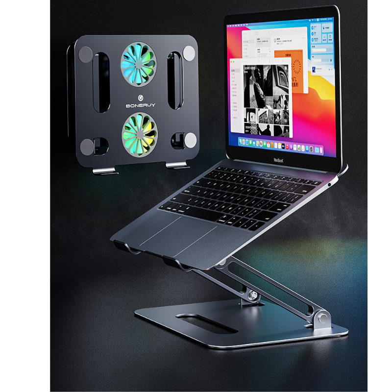 Load image into Gallery viewer, Height-Adjustable Laptop Cooling Pad with Quiet Fan - Perfect for Home or Office
