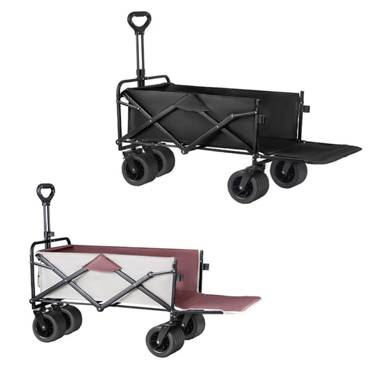 Extender Folding Cart Outdoor Extra Long Utility Large Capacity Wagon Cart Camping Picnic Trolley Beach Collapse Folding Cart