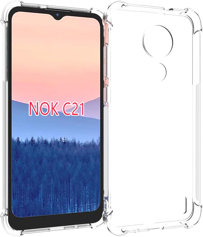 Cargue la imagen en el visor de la galería, Nokia C21 - AirPillow Cushion Transparent Soft Clear TPU Four Corners Protective Case
