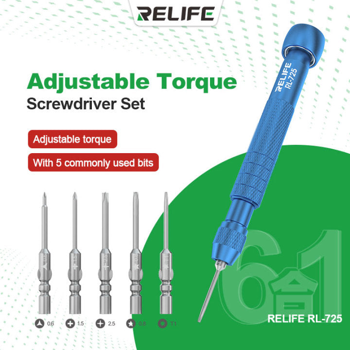 Chargez l&#39;image dans la visionneuse de la galerie, [RL-725] RELIFE 6-in-1 Adjustable Torque Screwdriver - Polar Tech Australia
