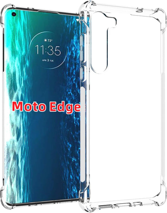 Motorola Moto Edge - AirPillow Cushion Transparent Soft Clear TPU Four Corners Protective Case