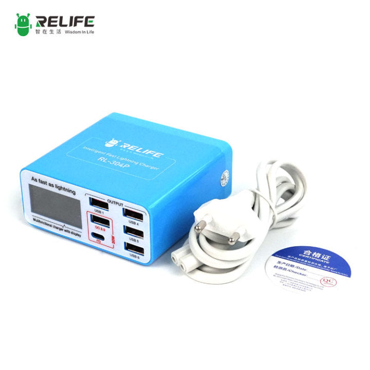 Load image into Gallery viewer, [RL-304P] RELIFE Smart 6-Port Digital Display Lightning Charger - Polar Tech Australia
