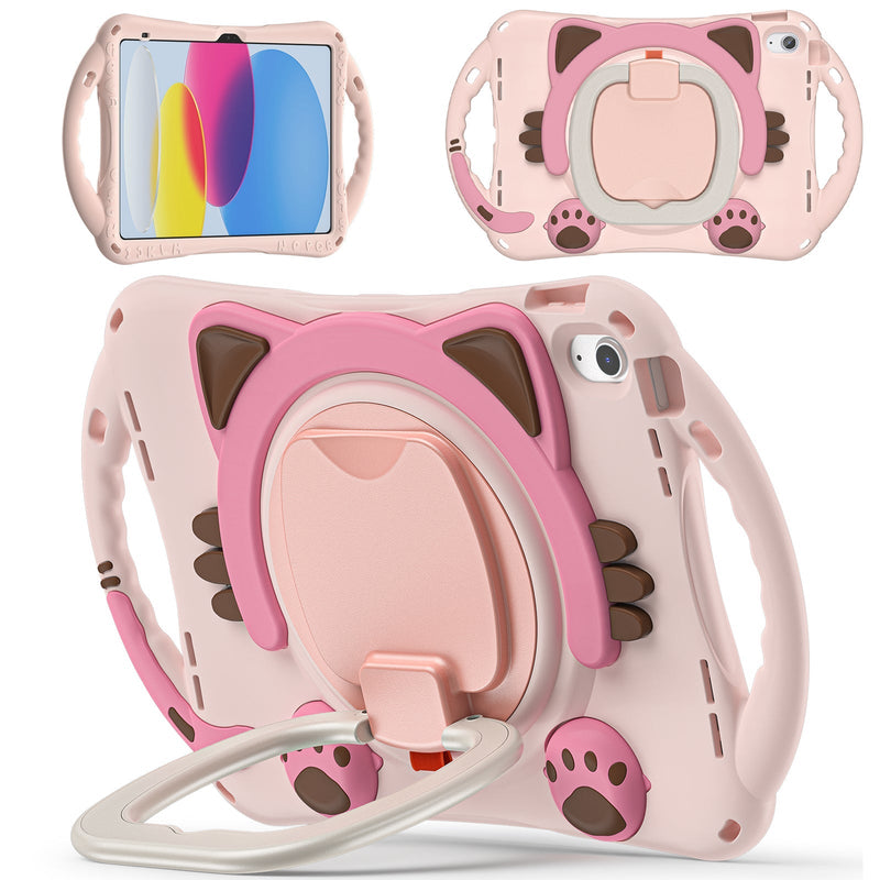 Cargue la imagen en el visor de la galería, Apple iPad 10th 2022 10.9“ EVA Kid Friendly Cat Style Heavy Duty Case with Handle Stand Ring - Polar Tech Australia
