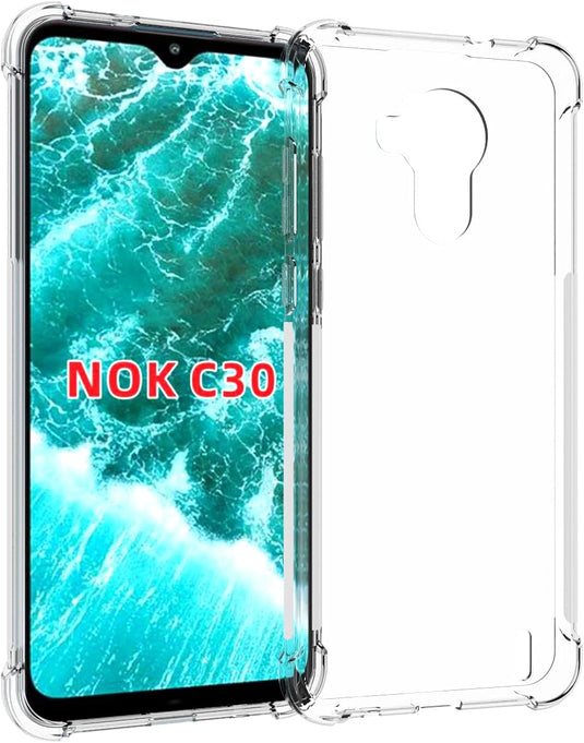 Nokia C30 - AirPillow Cushion Transparent Soft Clear TPU Four Corners Protective Case