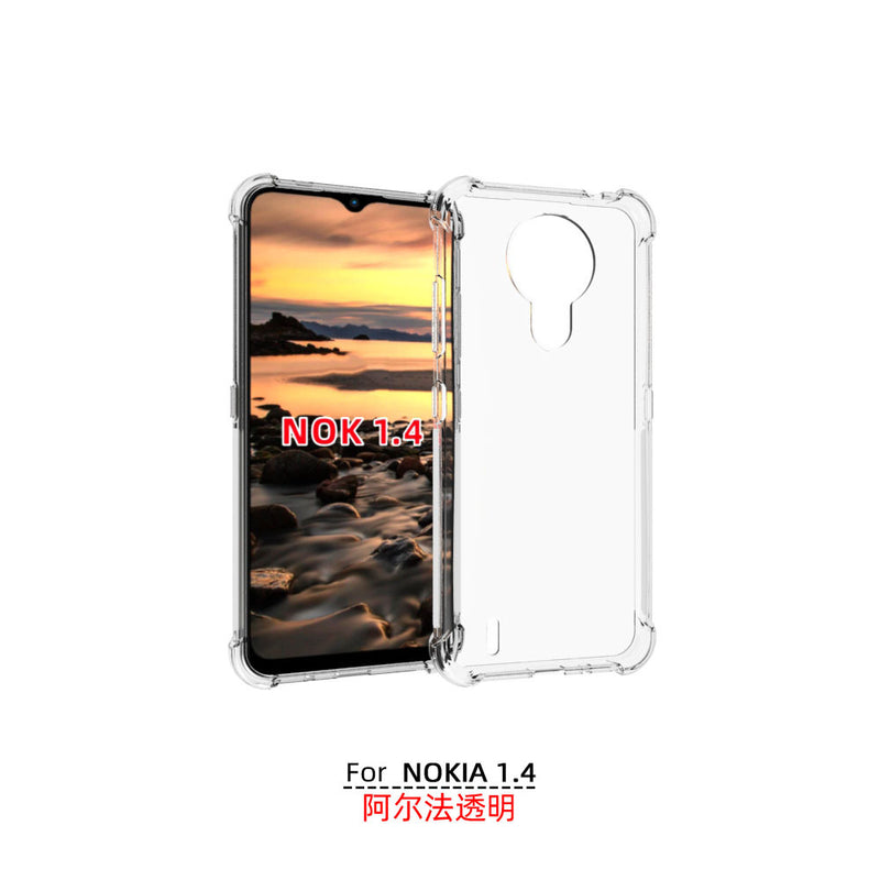 Chargez l&#39;image dans la visionneuse de la galerie, Nokia 1.4 - AirPillow Cushion Transparent Soft Clear TPU Four Corners Protective Case
