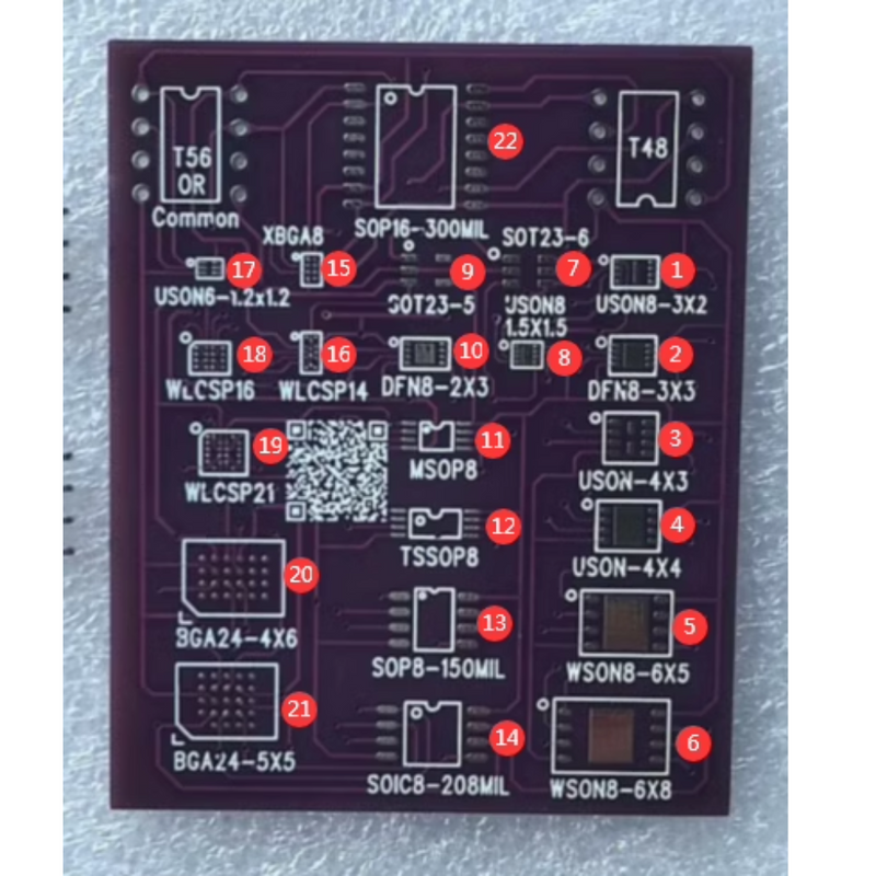 Cargue la imagen en el visor de la galería, T22 Laptop Serial Number Modification BIOS Multi-Function Programming Adapter Board for WLCSP 4x3 and 4x5 WSON
