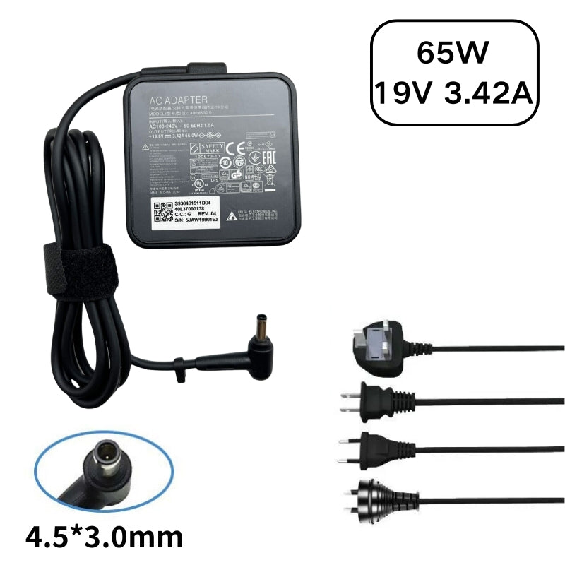 Cargue la imagen en el visor de la galería, [19V-3.42A/65W][4.5x3.0] MSI Modern 14 M14 P14 15M ADP-65GD D - Laptop AC Power Supply Adapter Charger
