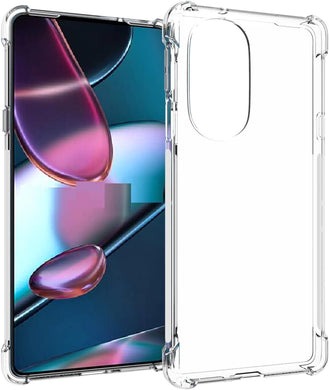 Motorola Moto Edge 30 Pro - AirPillow Cushion Transparent Soft Clear TPU Four Corners Protective Case With 2PC 9HD Tempered Glass Sreen Protector