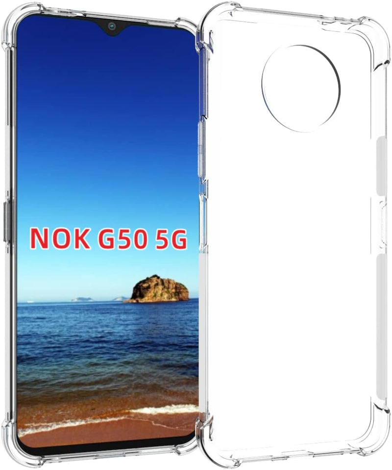 Cargue la imagen en el visor de la galería, Nokia G50 5G - AirPillow Cushion Transparent Soft Clear TPU Four Corners Protective Case With 2PC 9HD Tempered Glass Screen Protector
