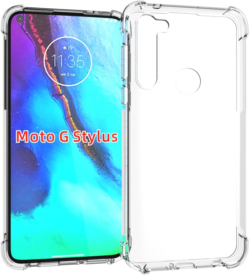 Load image into Gallery viewer, Motorola Moto G Stylus 2020 - AirPillow Cushion Transparent Soft Clear TPU Four Corners Protective Case With 2PC 9HD Tempered Glass Sreen Protector
