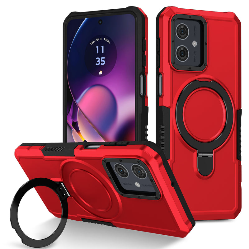 Cargue la imagen en el visor de la galería, [Ring Rotating Stand] Motorola Moto E14/G14 - Shield Shockproof Rugged Heavy Duty Case
