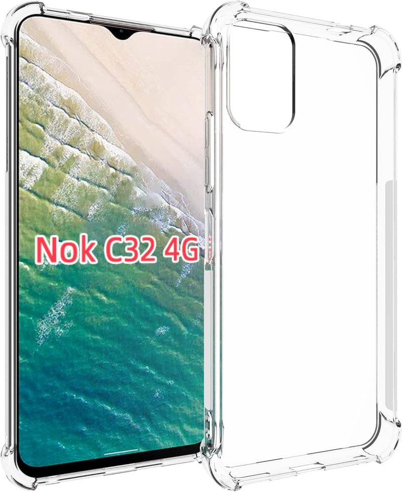 Cargue la imagen en el visor de la galería, Nokia C32 - AirPillow Cushion Transparent Soft Clear TPU Four Corners Protective Case
