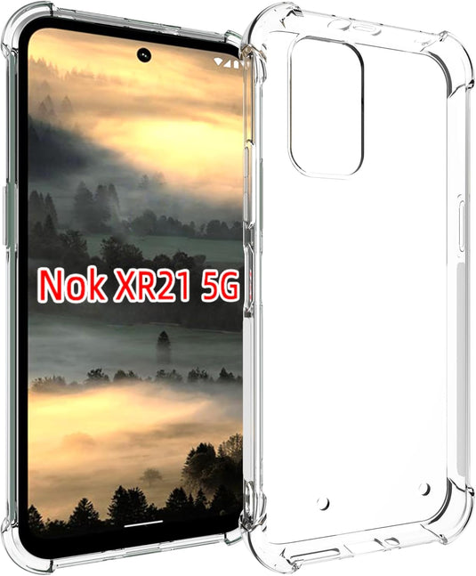 Nokia XR21 - AirPillow Cushion Transparent Soft Clear TPU Four Corners Protective Case