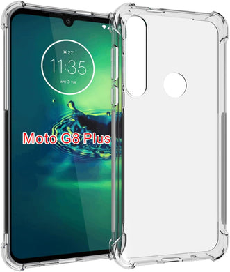 Motorola Moto G8 Plus - AirPillow Cushion Transparent Soft Clear TPU Four Corners Protective Case