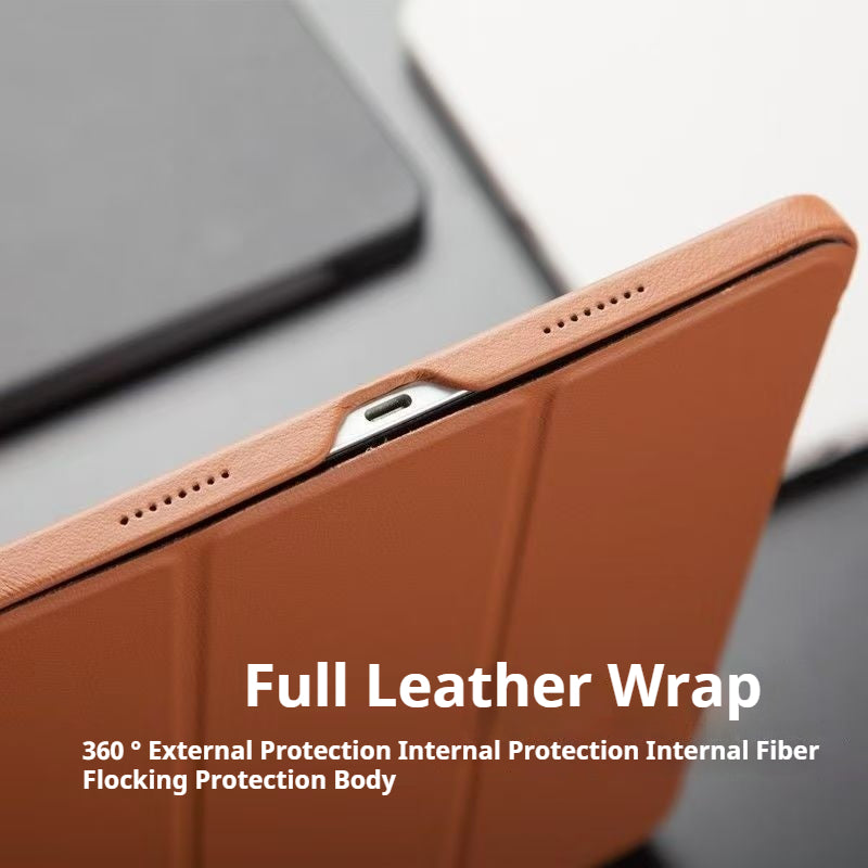 Cargue la imagen en el visor de la galería, Apple iPad Pro 11-inch 4th Gen (2022) Genuine Leather Full-protection Shockproof Case
