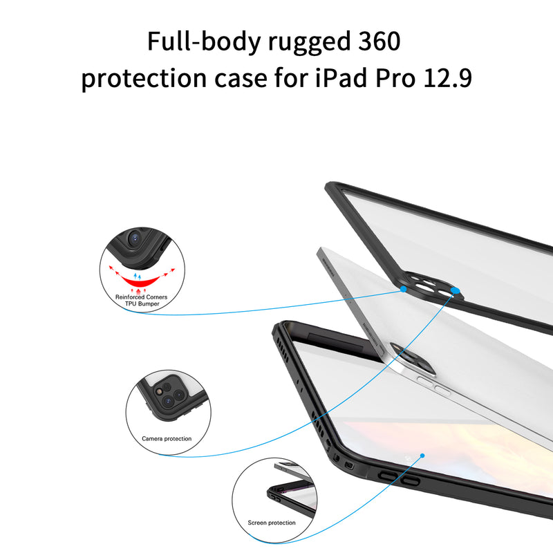 Cargue la imagen en el visor de la galería, Apple iPad Pro 12.9&quot; 4th Gen 2020 Version Shellbox Waterproof Heavy Duty Lifeproof Style Case - Polar Tech Australia
