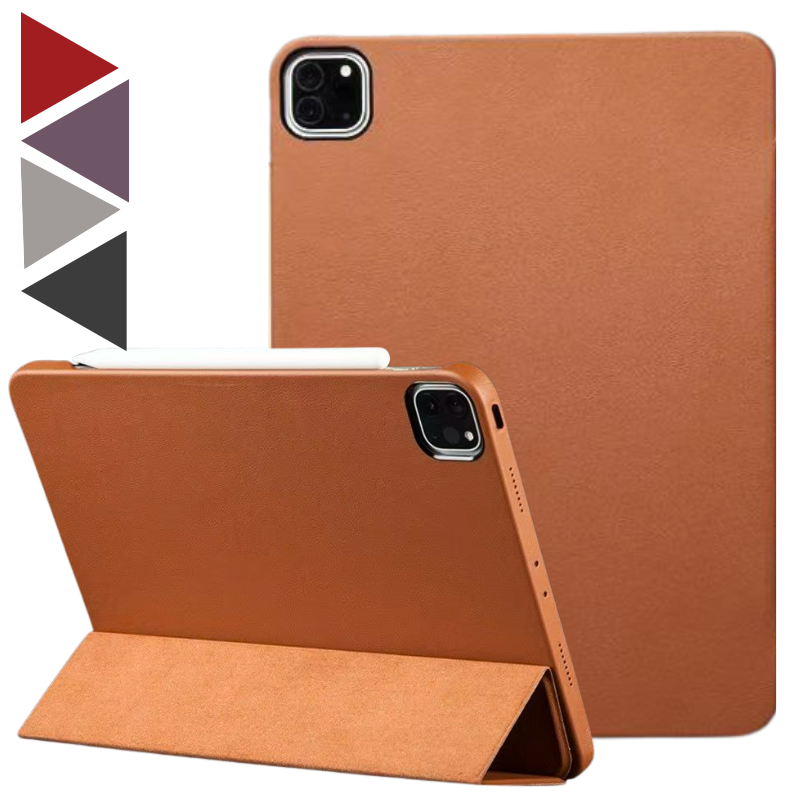 Cargue la imagen en el visor de la galería, Apple iPad Pro 11-inch 4th Gen (2022) Genuine Leather Full-protection Shockproof Case
