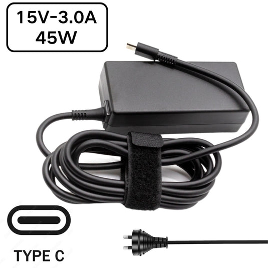 [15V-3A/45W][Type-C] HP USB C Laptop AC Wall Travel Charger Travel Adapter