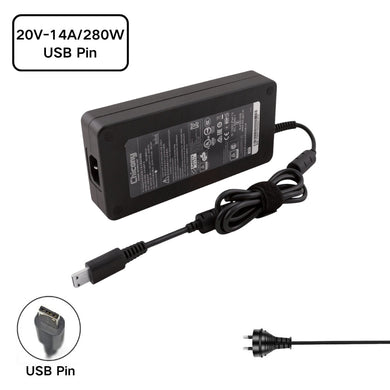 [20V-14A/280W][Square] MSI GS77 GE66 GE76 GP76 GP66 12U 11U 10U Laptop AC Power Supply Adapter Charger