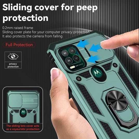 [Magnetic Rotable Kickstand][Slide Camera Cover] Motorola Moto G Stylus 5G 2021 - Shield Shockproof Rugged Heavy Duty Case