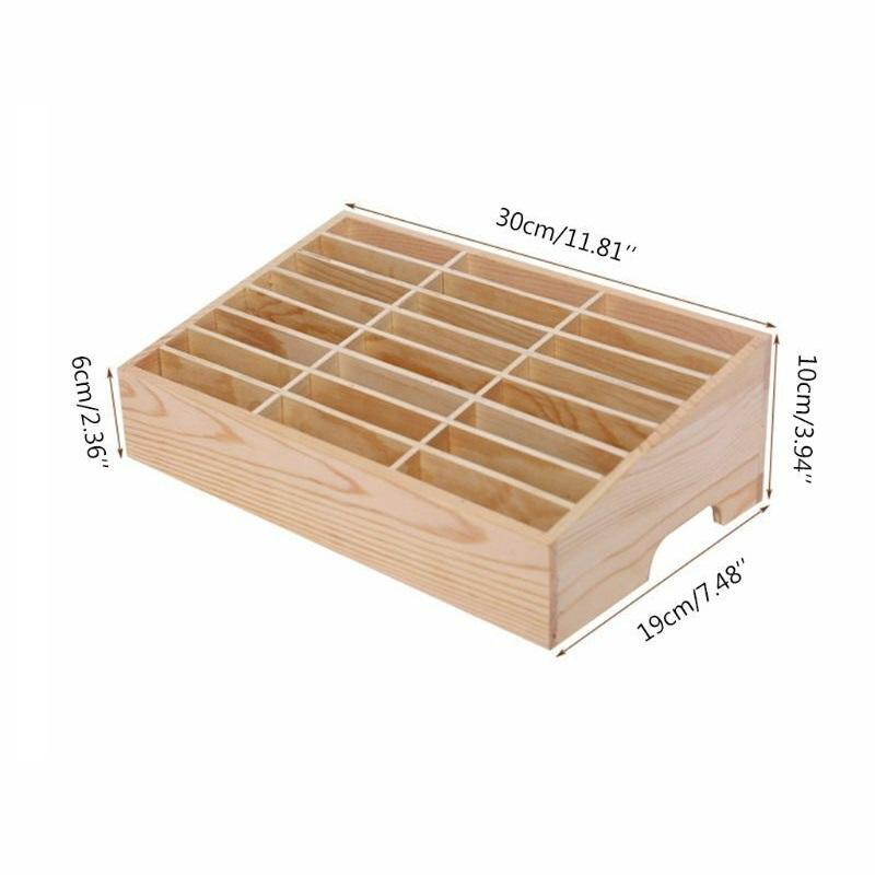 Cargue la imagen en el visor de la galería, [ 24 Slots] Wooden Multi-Slot Phone Storage Box – Office, Meeting Organizer, and Student Phone Holder
