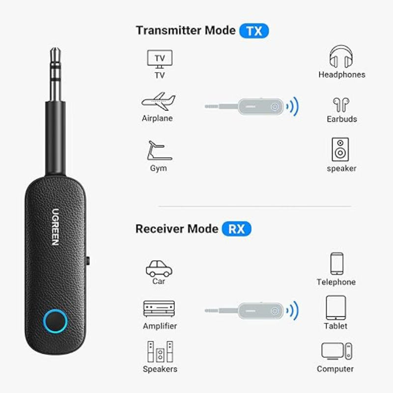 Cargue la imagen en el visor de la galería, UGREEN Bluetooth 5.0 Transmitter Receiver Handsfree Talking for Car
