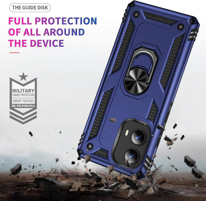 Cargue la imagen en el visor de la galería, [Built-in 360-degree rotatable ring bracket] Motorola Moto Edge 2024 - Shield Shockproof Rugged Heavy Duty Case
