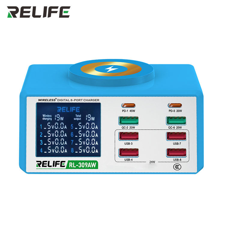 Load image into Gallery viewer, [RL-309AW] RELIFE Wireless Digital Display 8-Port Charger 100W - Polar Tech Australia
