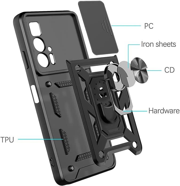 Cargue la imagen en el visor de la galería, [Magnetic Ring Kickstand][Camera Cover] Motorola Moto Edge 20 Pro - Shield Shockproof Rugged Heavy Duty Case
