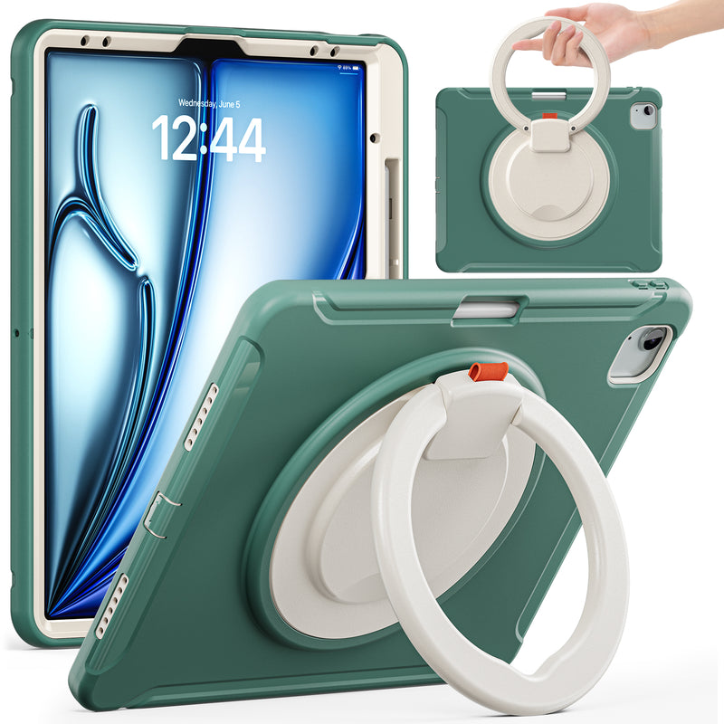 Load image into Gallery viewer, Apple iPad Pro 2024 13”  - EVA Kid Friendly Heavy Duty Ring Holder Stand Case - Polar Tech Australia
