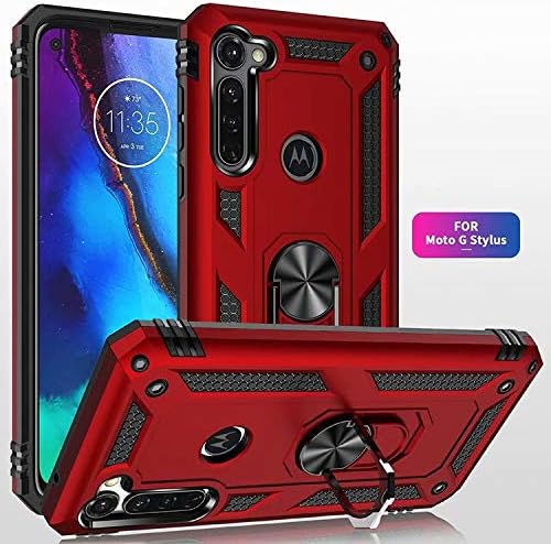 Cargue la imagen en el visor de la galería, [Magnetic Ring Kickstand] Motorola Moto G Stylus - Shield Shockproof Rugged Heavy Duty Case
