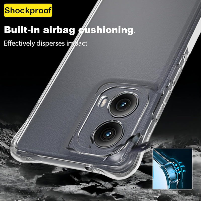 Cargue la imagen en el visor de la galería, Motorola Moto Edge 2024 - AirPillow Cushion Transparent Soft Clear TPU Four Corners Protective Case
