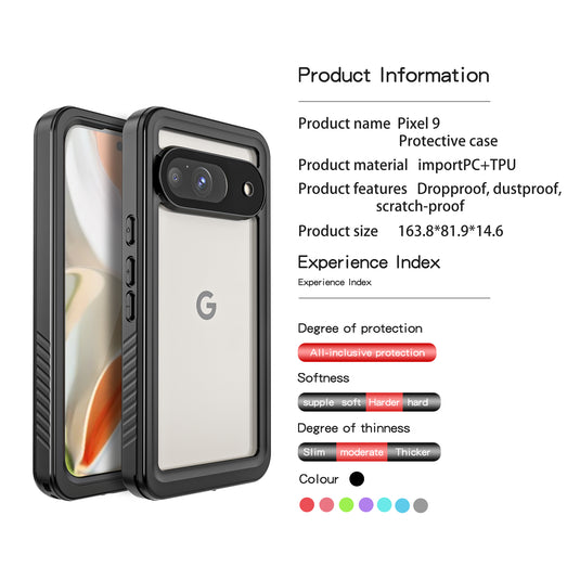 Google Pixel 9 - Redpepper Full Covered Waterproof Heavy Duty Tough Armor Case