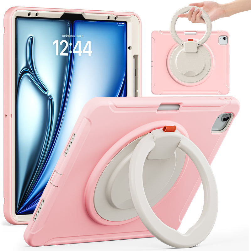 Cargue la imagen en el visor de la galería, Apple iPad Pro 2024 13”  - EVA Kid Friendly Heavy Duty Ring Holder Stand Case - Polar Tech Australia
