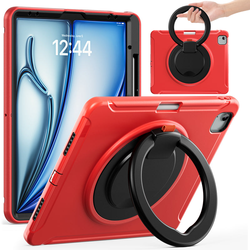 Cargue la imagen en el visor de la galería, Apple iPad Pro 2024 13”  - EVA Kid Friendly Heavy Duty Ring Holder Stand Case - Polar Tech Australia
