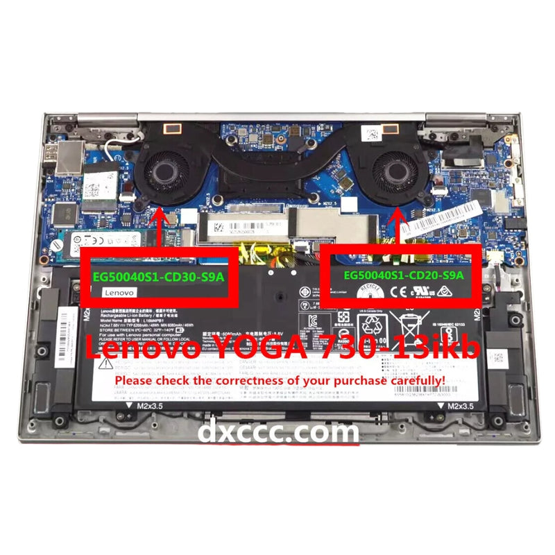 Chargez l&#39;image dans la visionneuse de la galerie, Lenovo Yoga 730-13IKB 13ISK 13IML - CPU &amp; GPU Cooling Fan Replacement Parts - Polar Tech Australia
